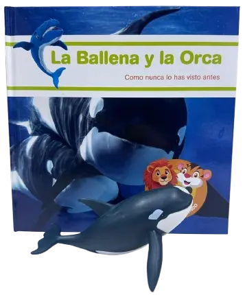 ANIMALES DEL MUNDO - LA BALLENA Y LA ORCA. LIBRO + FIGURA 