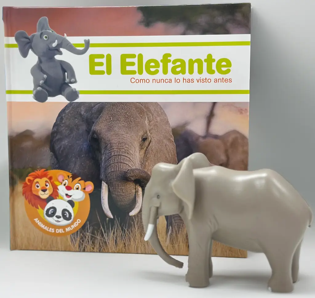 ANIMALES DEL MUNDO - EL ELEFANTE. LIBRO + FIGURA 
